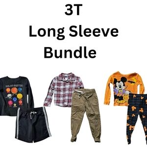 3T Boy Long Sleeve Bundle (3 Outfits) Spooky Mickey Pajamas